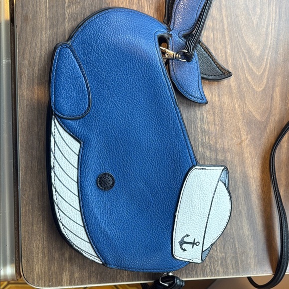 Handbags - Sleepy critters Blue Whale-Shaped Crossbody Bag tail is damaged